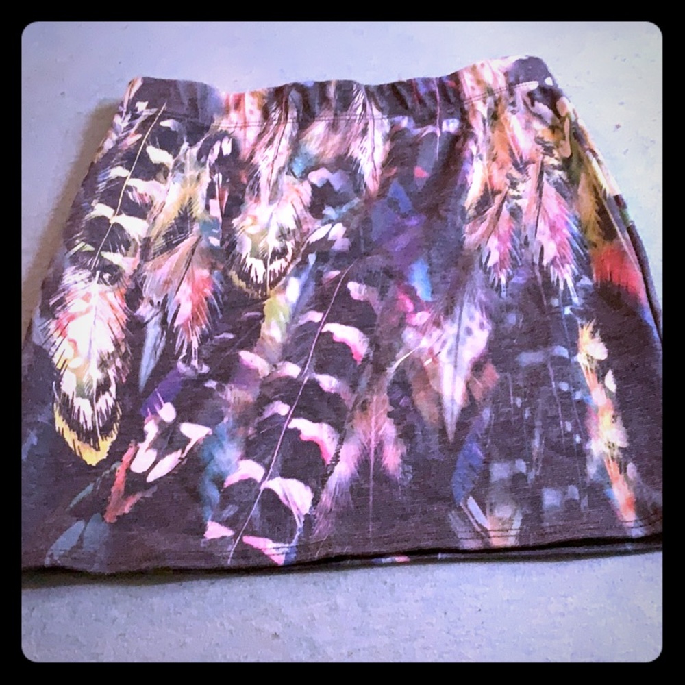 Feather mini skirt
